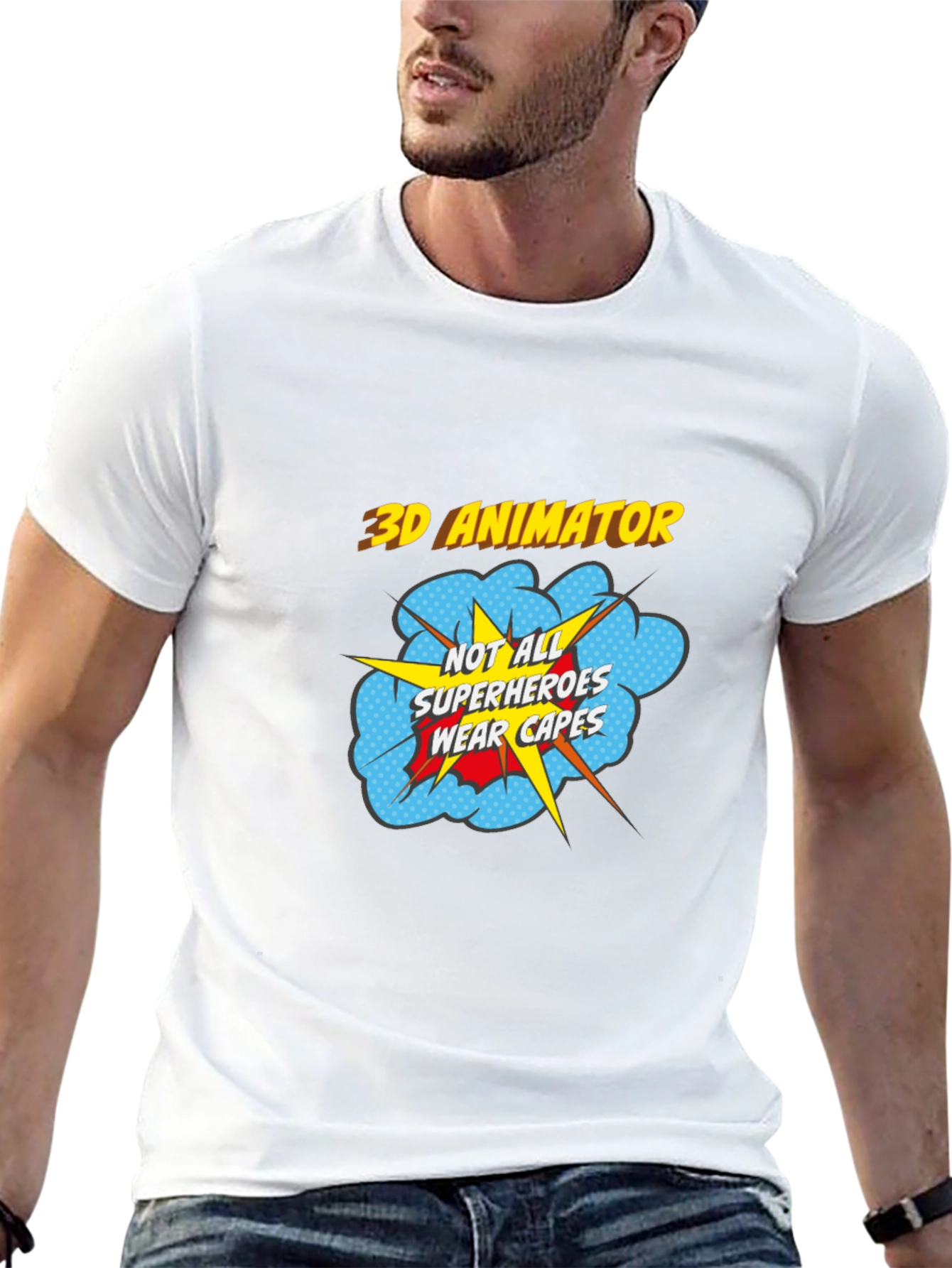 3D Animator Superhero T-Shirt - Black
