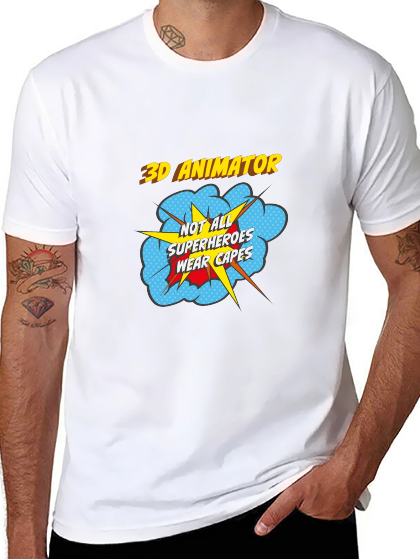 3D Animator Superhero T-Shirt - Black