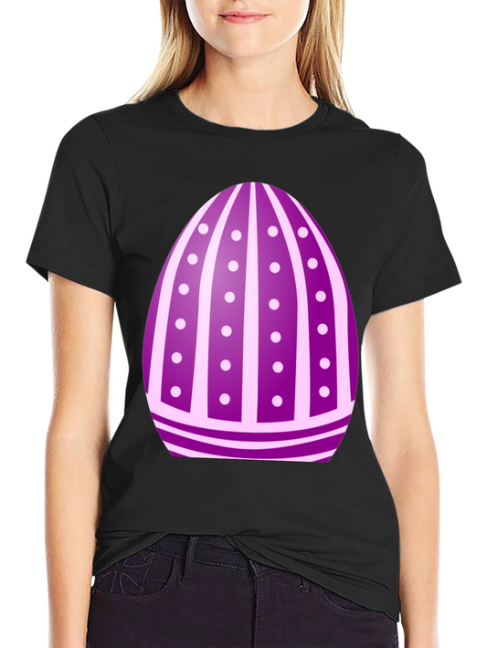 Easter Egg T-Shirt - Purple Striped Design