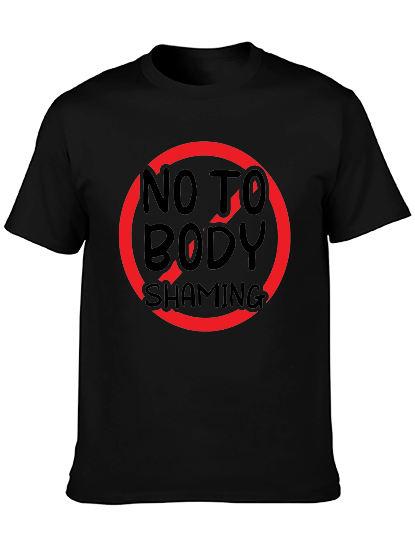 No Body Shaming T-Shirt: Black Graphic Tee
