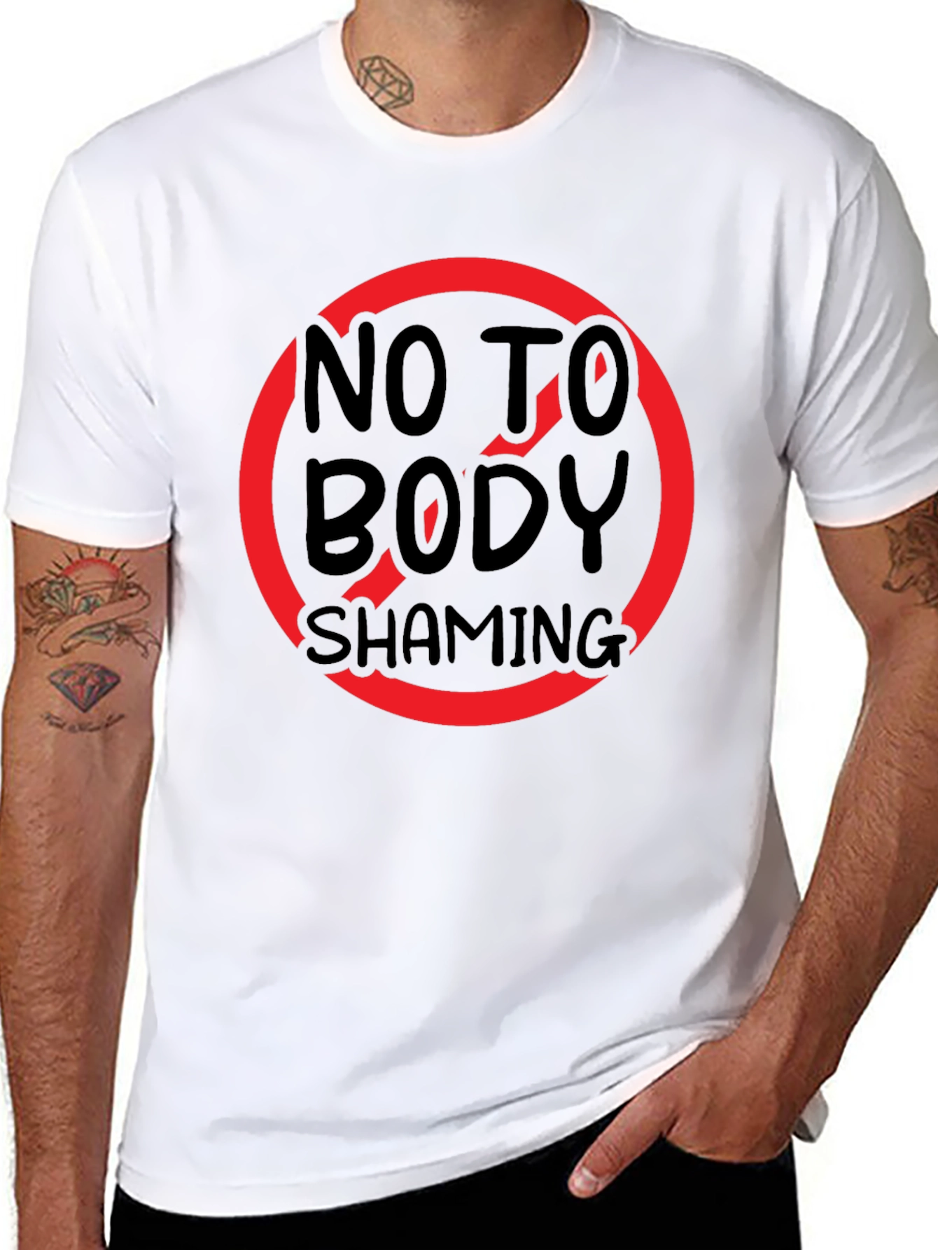 No Body Shaming T-Shirt: Black Graphic Tee