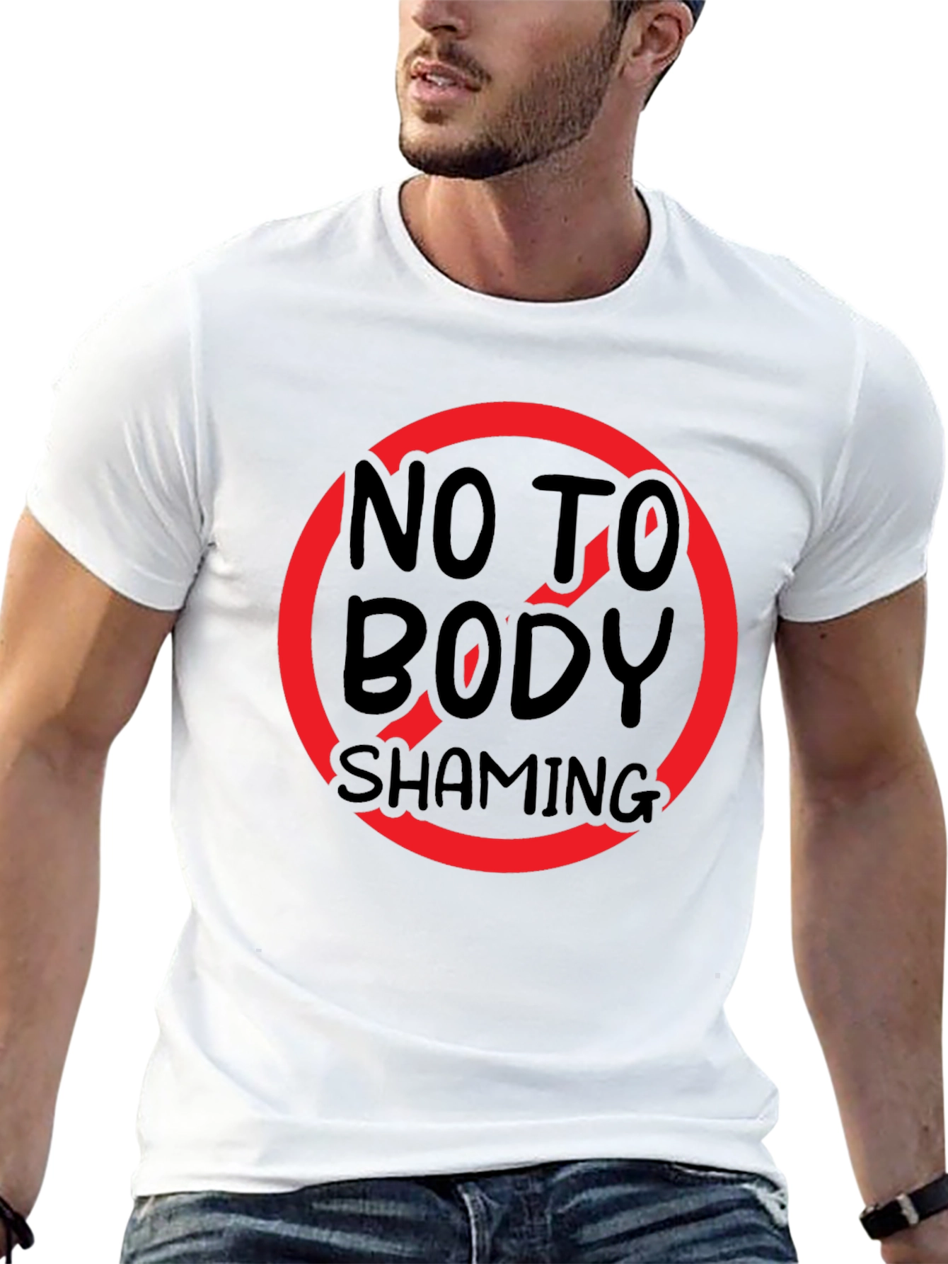 No Body Shaming T-Shirt: Black Graphic Tee