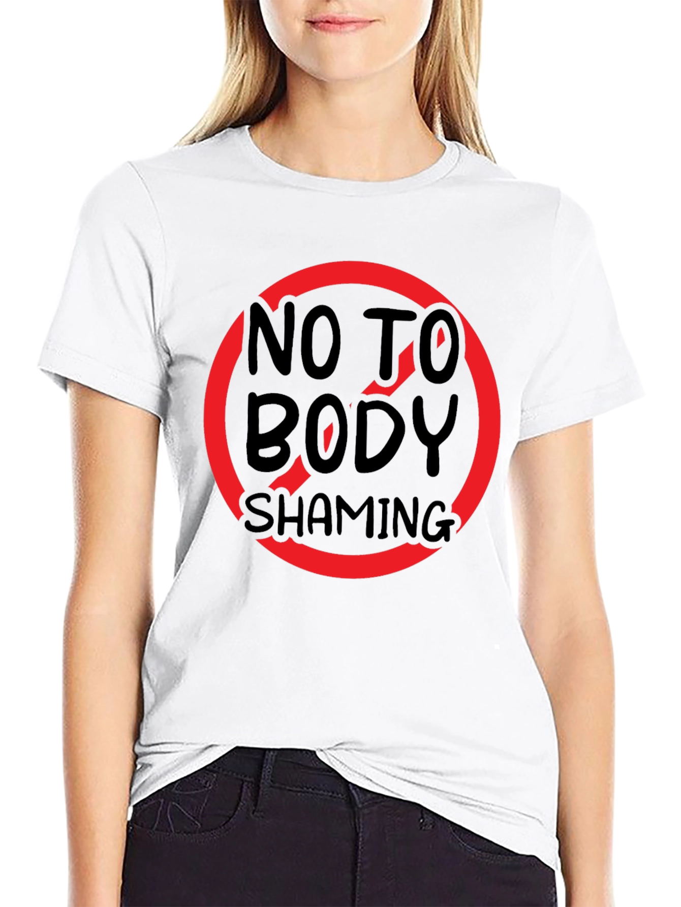 No Body Shaming T-Shirt: Black Graphic Tee