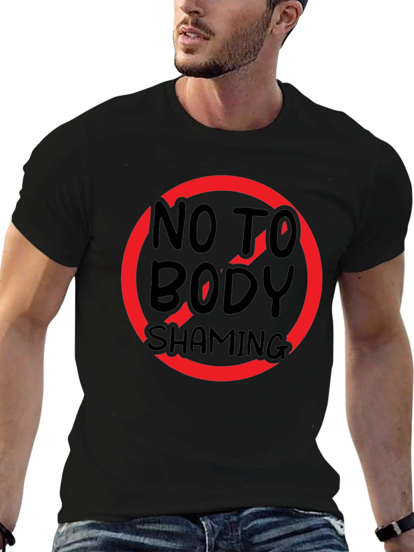 No Body Shaming T-Shirt: Black Graphic Tee
