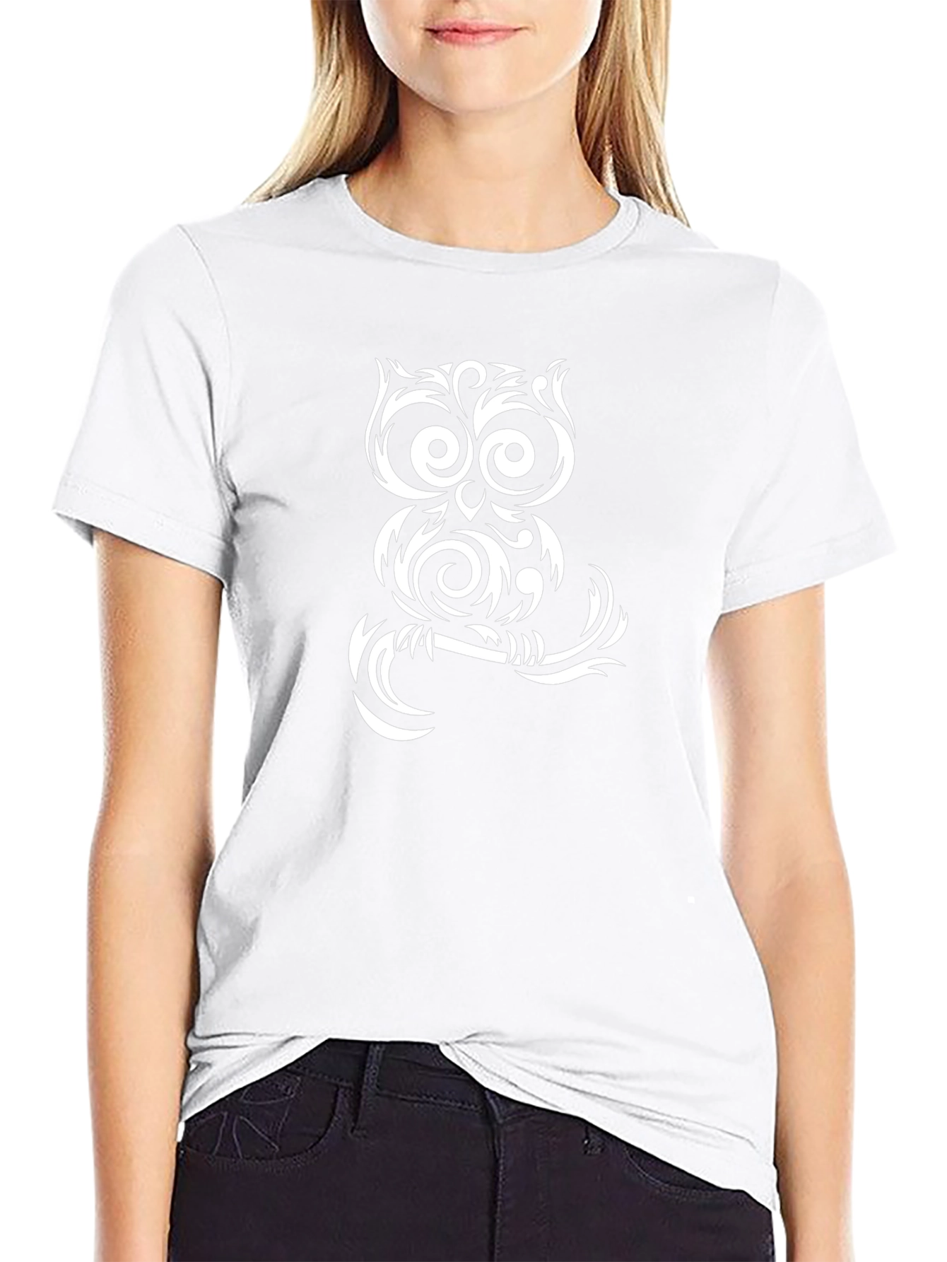 Owl Graphic Tee - Black Cotton Blend