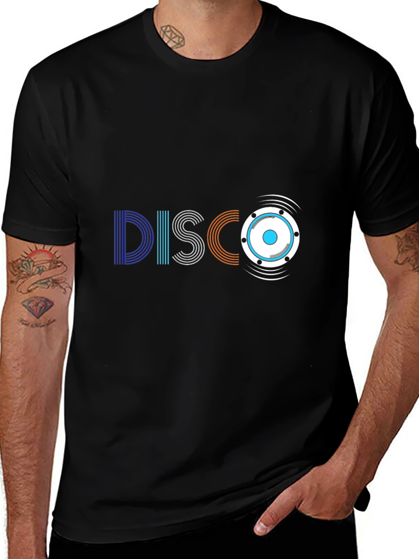 Disco Graphic T-Shirt - Retro Style Black Tee