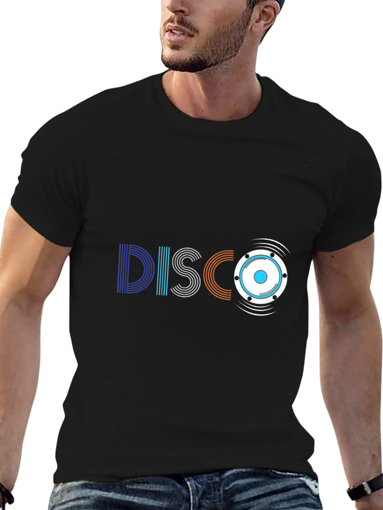 Disco Graphic T-Shirt - Retro Style Black Tee