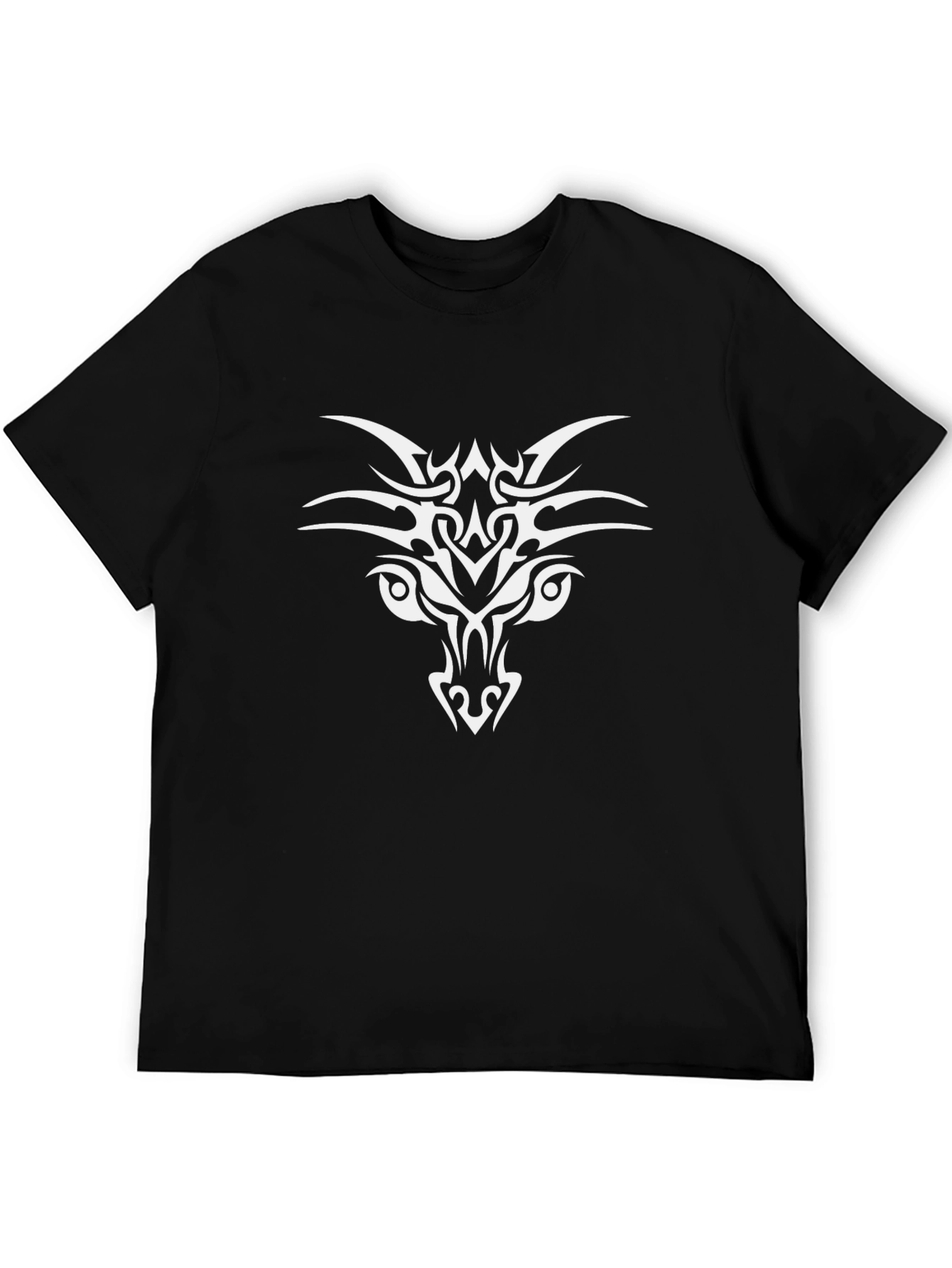 Mens Black Tribal Dragon Graphic T-Shirt