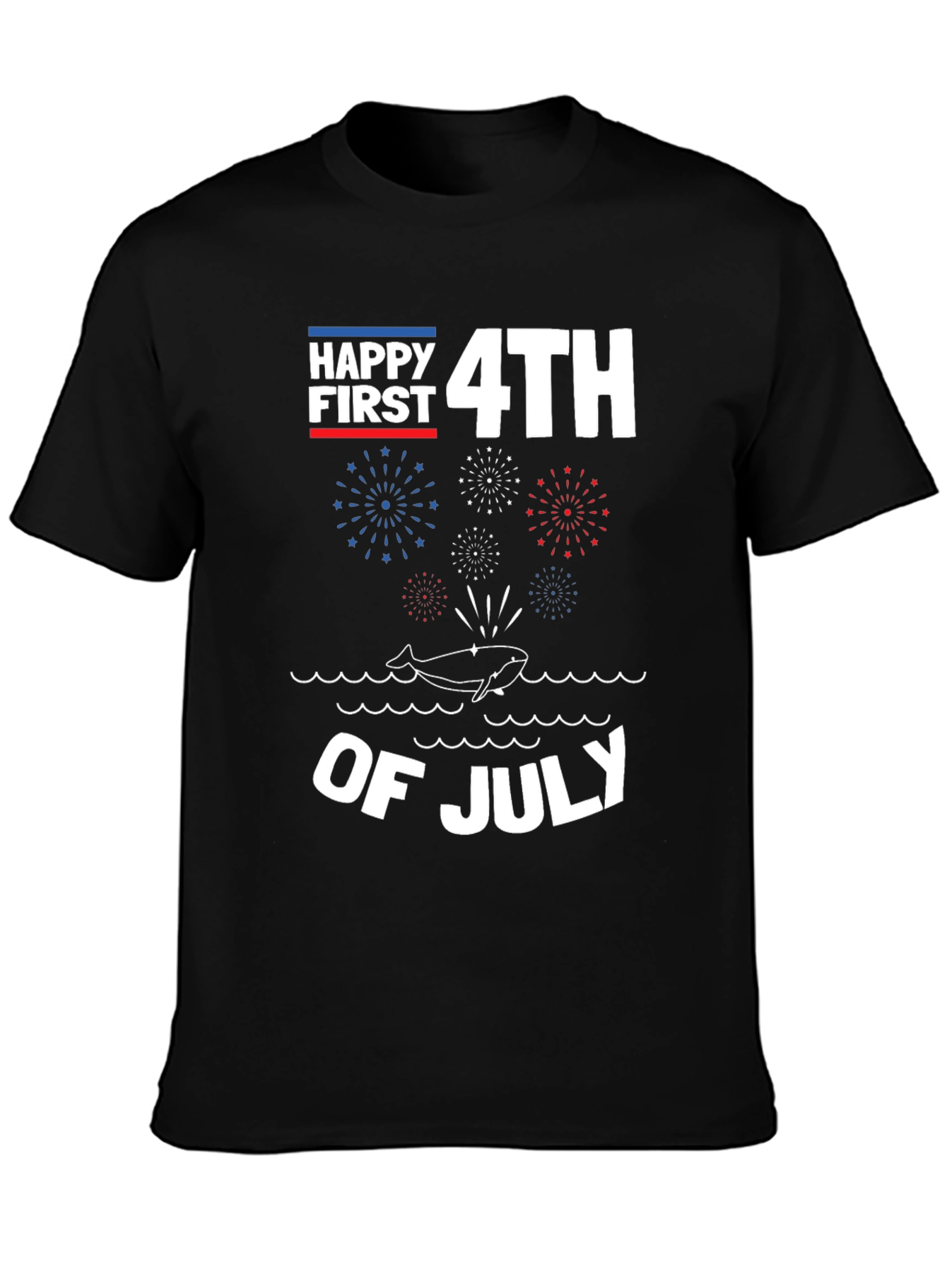 Happy First 4th of July Patriotic Whale T-Shirt