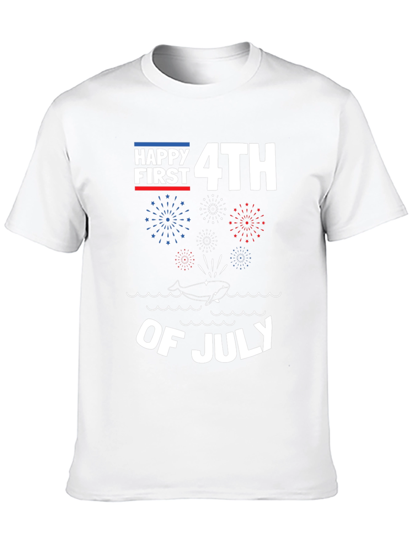 Happy First 4th of July Patriotic Whale T-Shirt