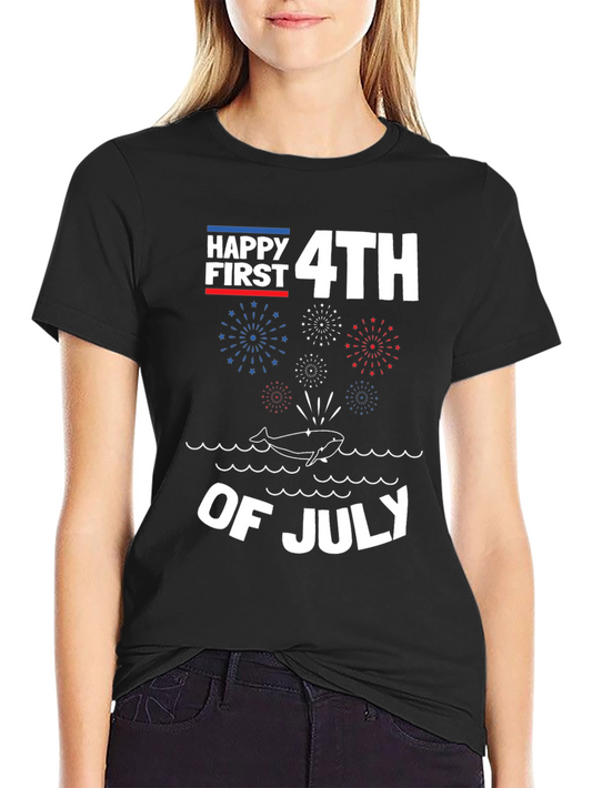 Happy First 4th of July Patriotic Whale T-Shirt