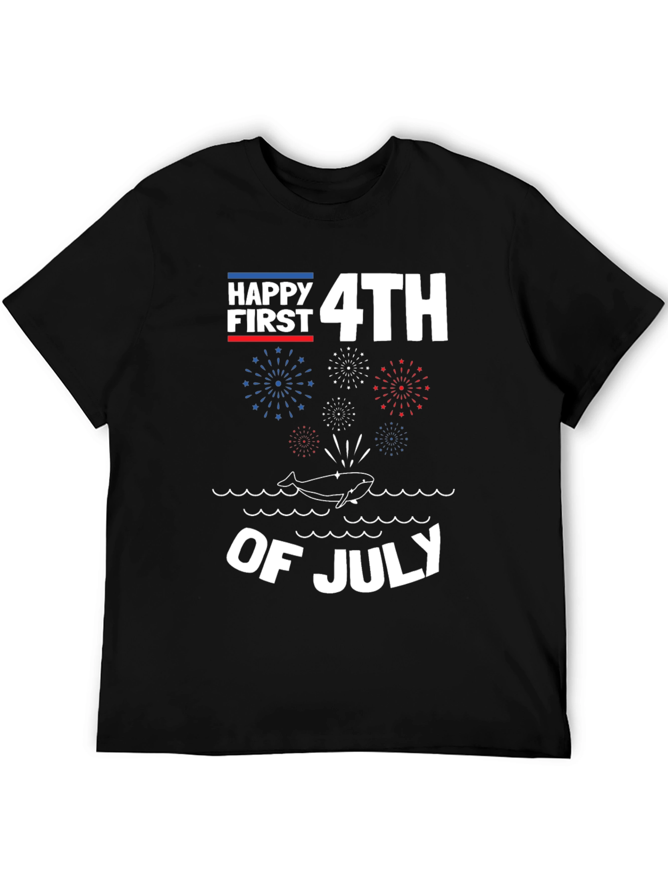 Happy First 4th of July Patriotic Whale T-Shirt