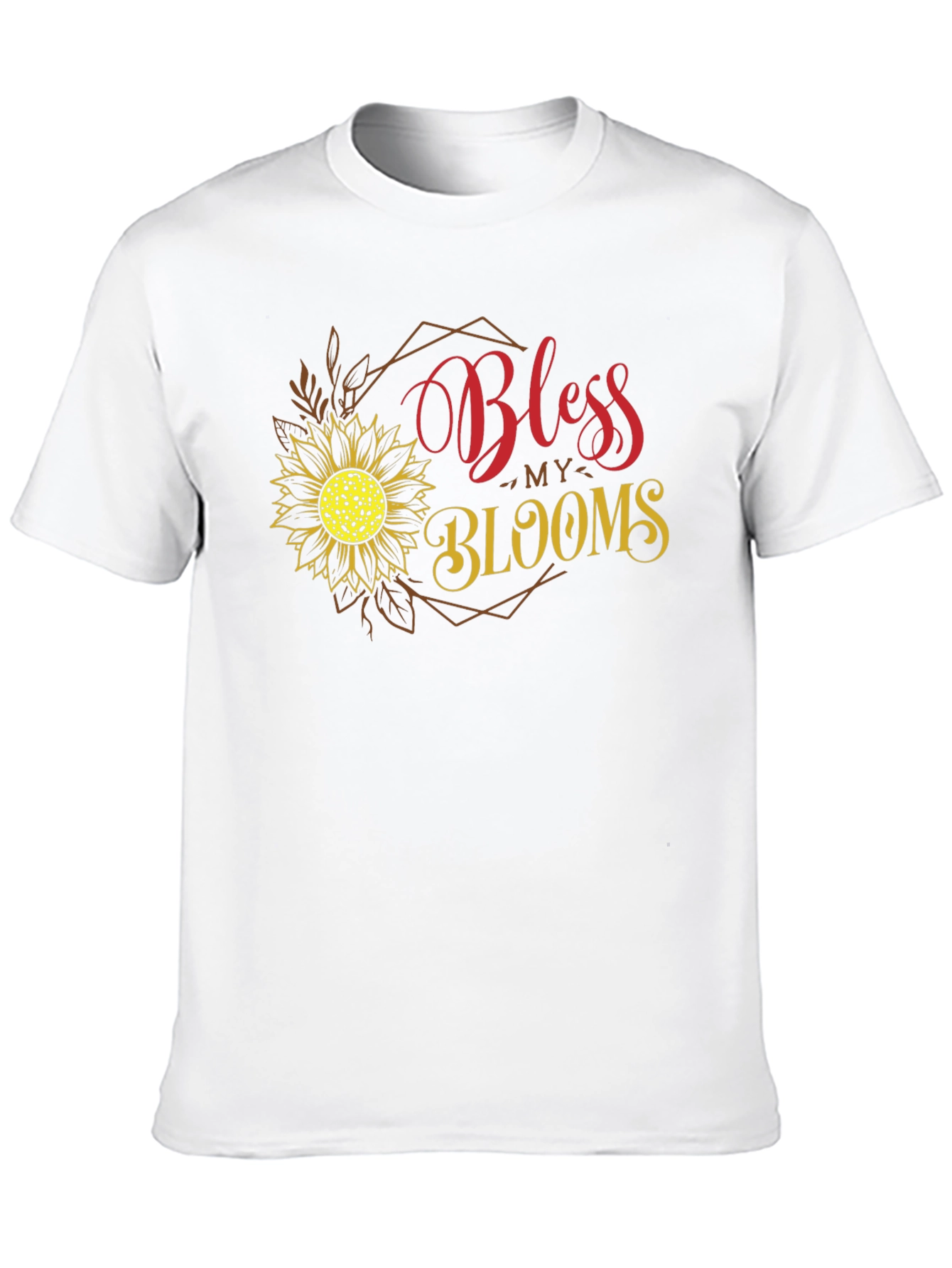 Bless My Blooms Graphic Tee - Black Cotton T-Shirt