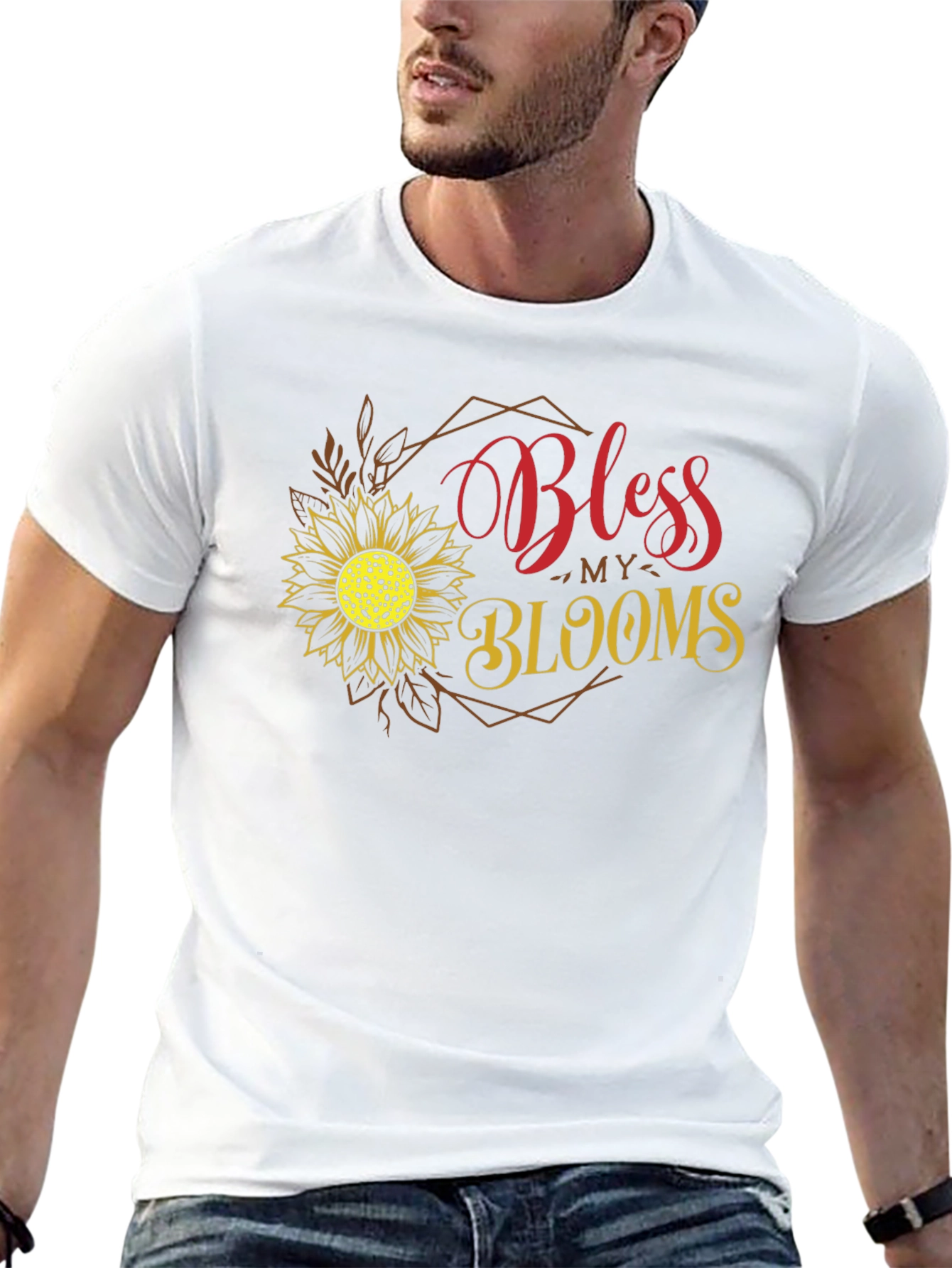 Bless My Blooms Graphic Tee - Black Cotton T-Shirt
