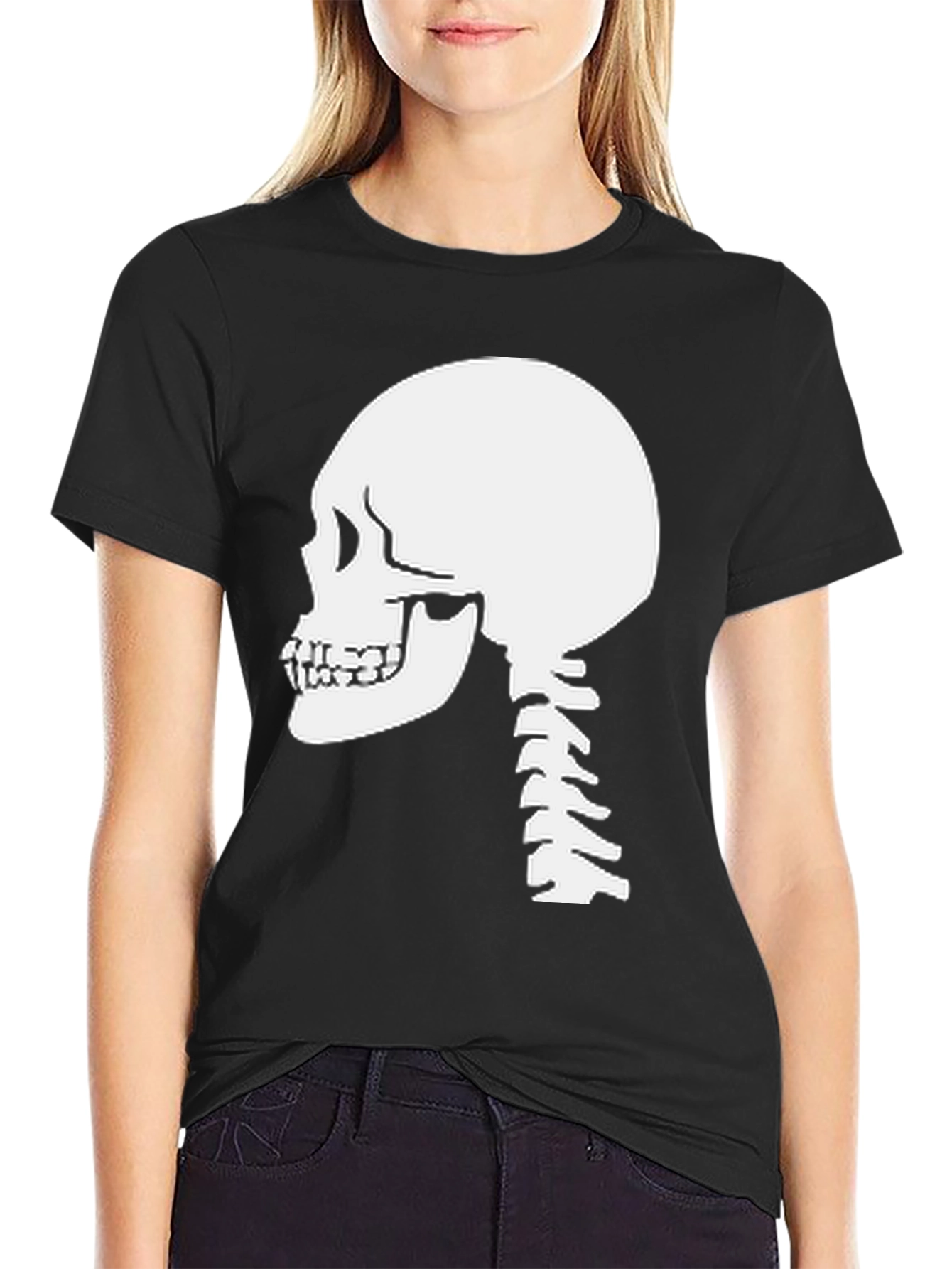 Skull and Spine Graphic Tee - Mens Black T-Shirt