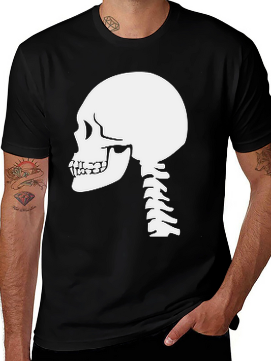 Skull and Spine Graphic Tee - Mens Black T-Shirt