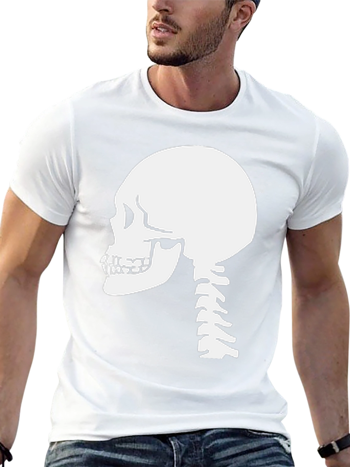 Skull and Spine Graphic Tee - Mens Black T-Shirt