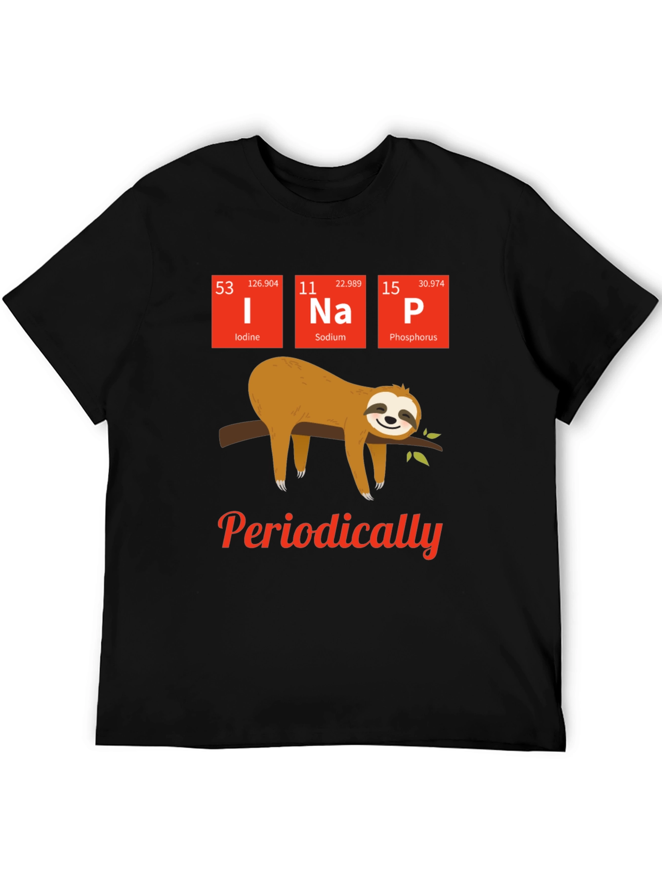 Funny Periodic Table Sloth Nap T-Shirt