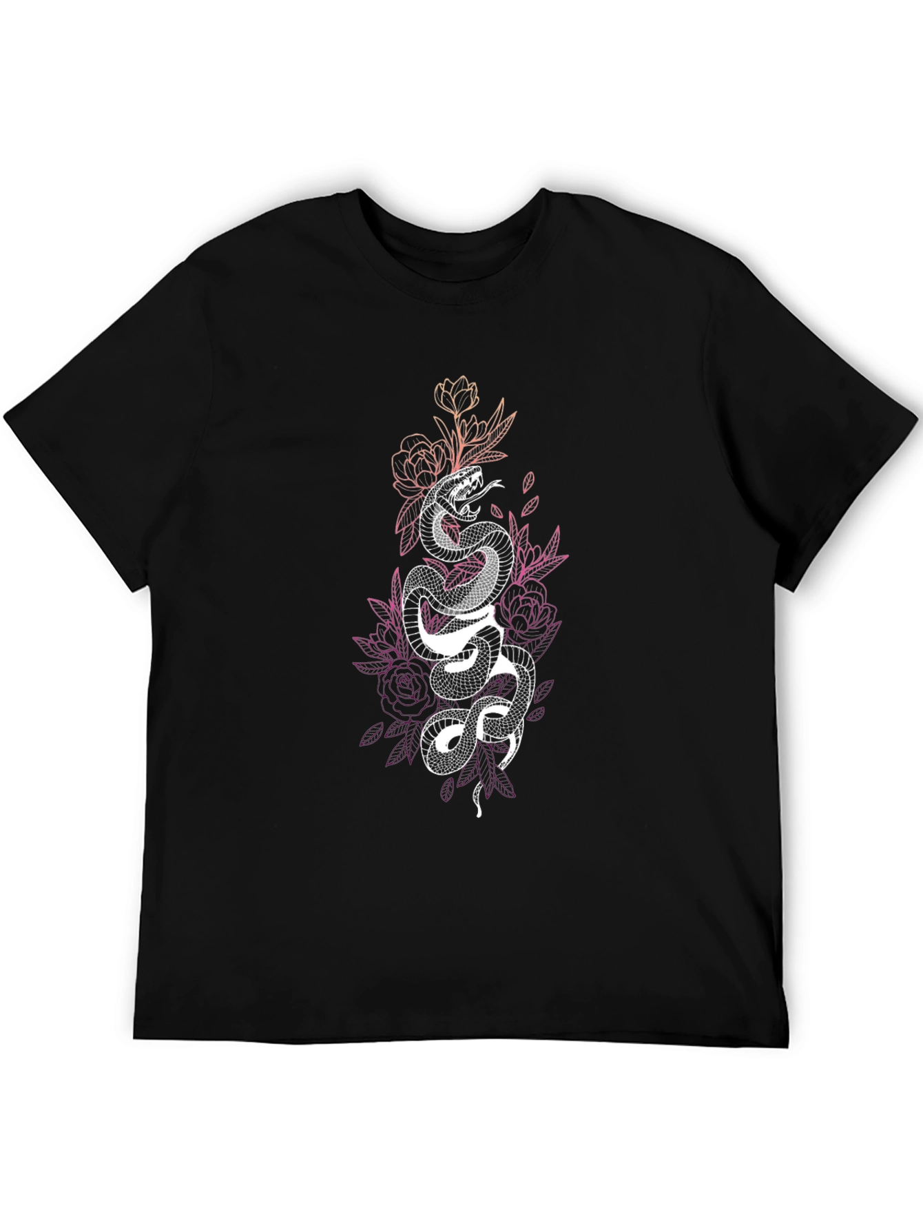 Black Snake Floral Graphic Tee