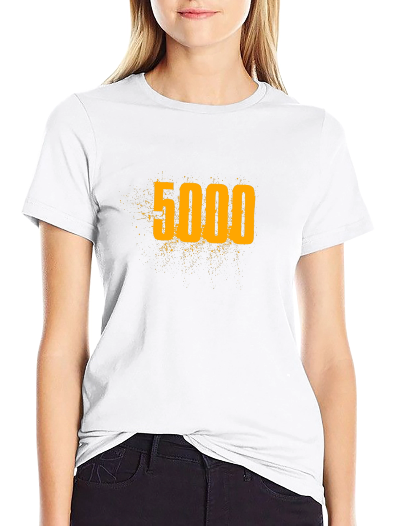 5000 Graphic Tee - Black Cotton Blend T-Shirt