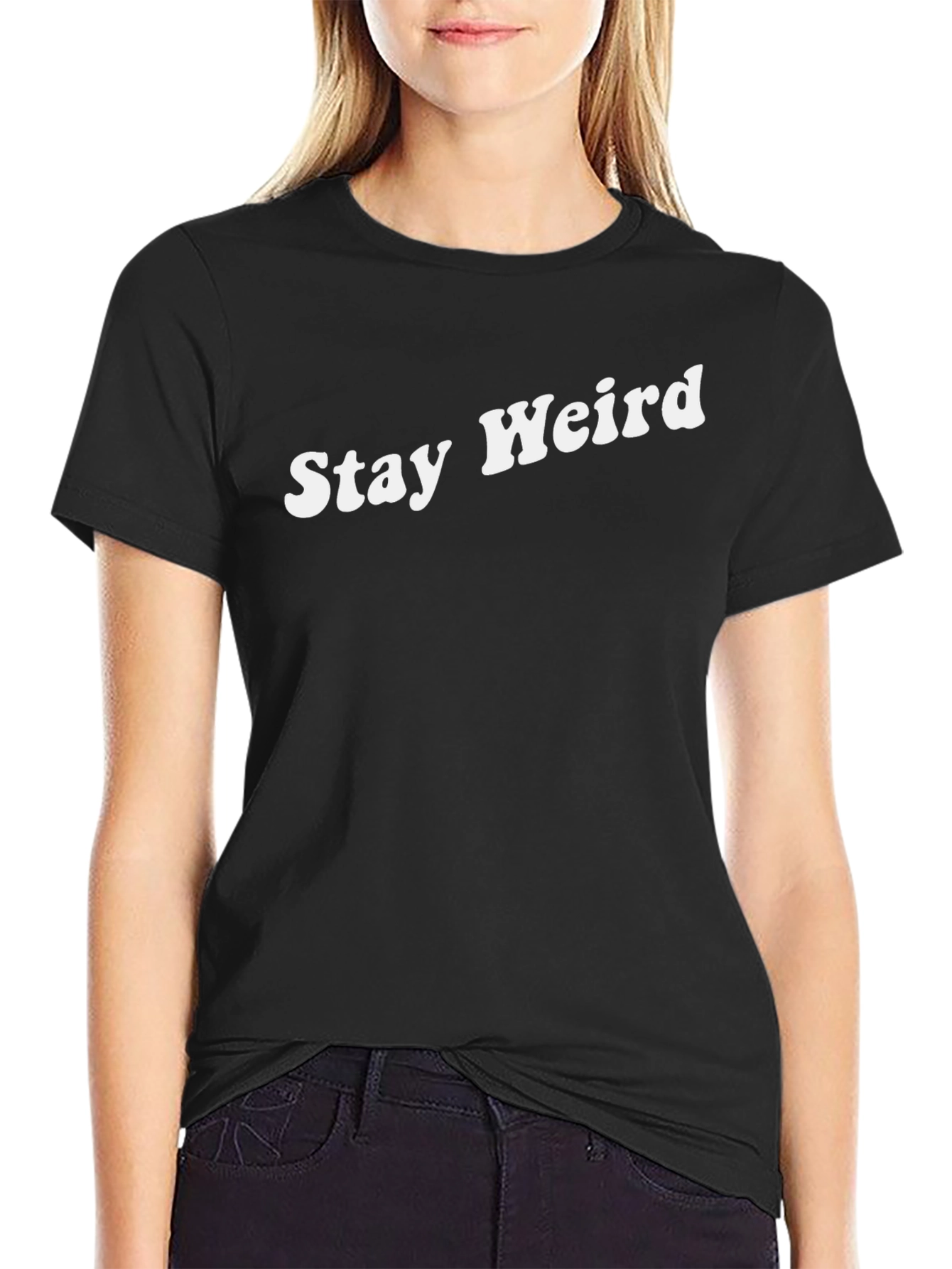 Stay Weird Black Graphic Tee