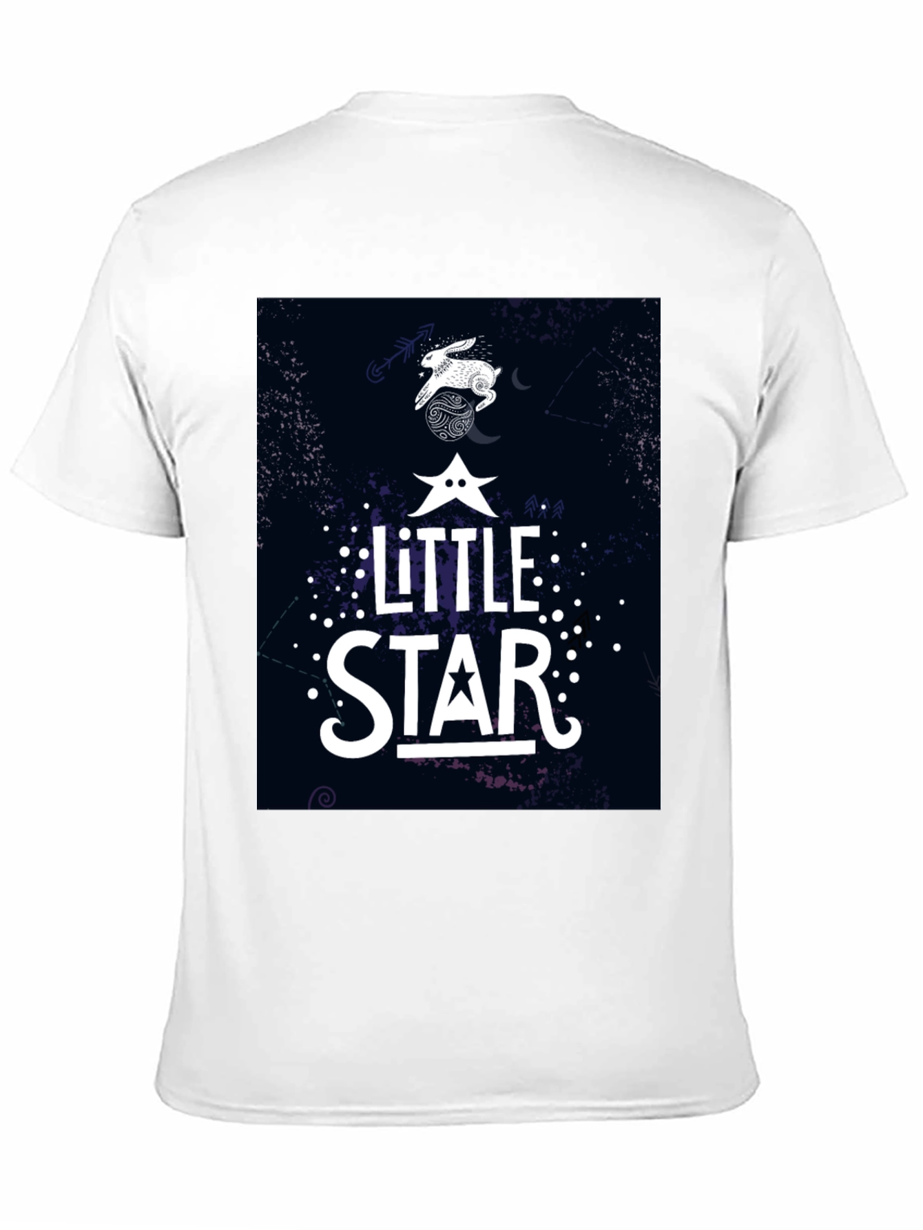 Little Star Graphic Print Black T-Shirt