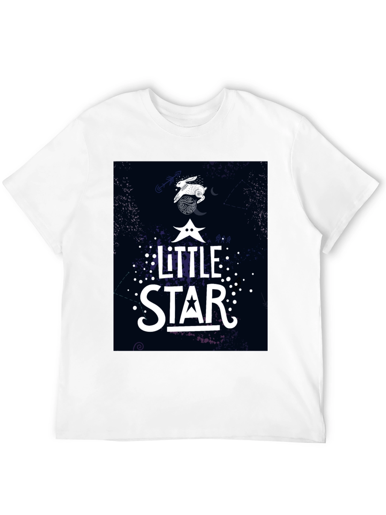 Little Star Graphic Print Black T-Shirt