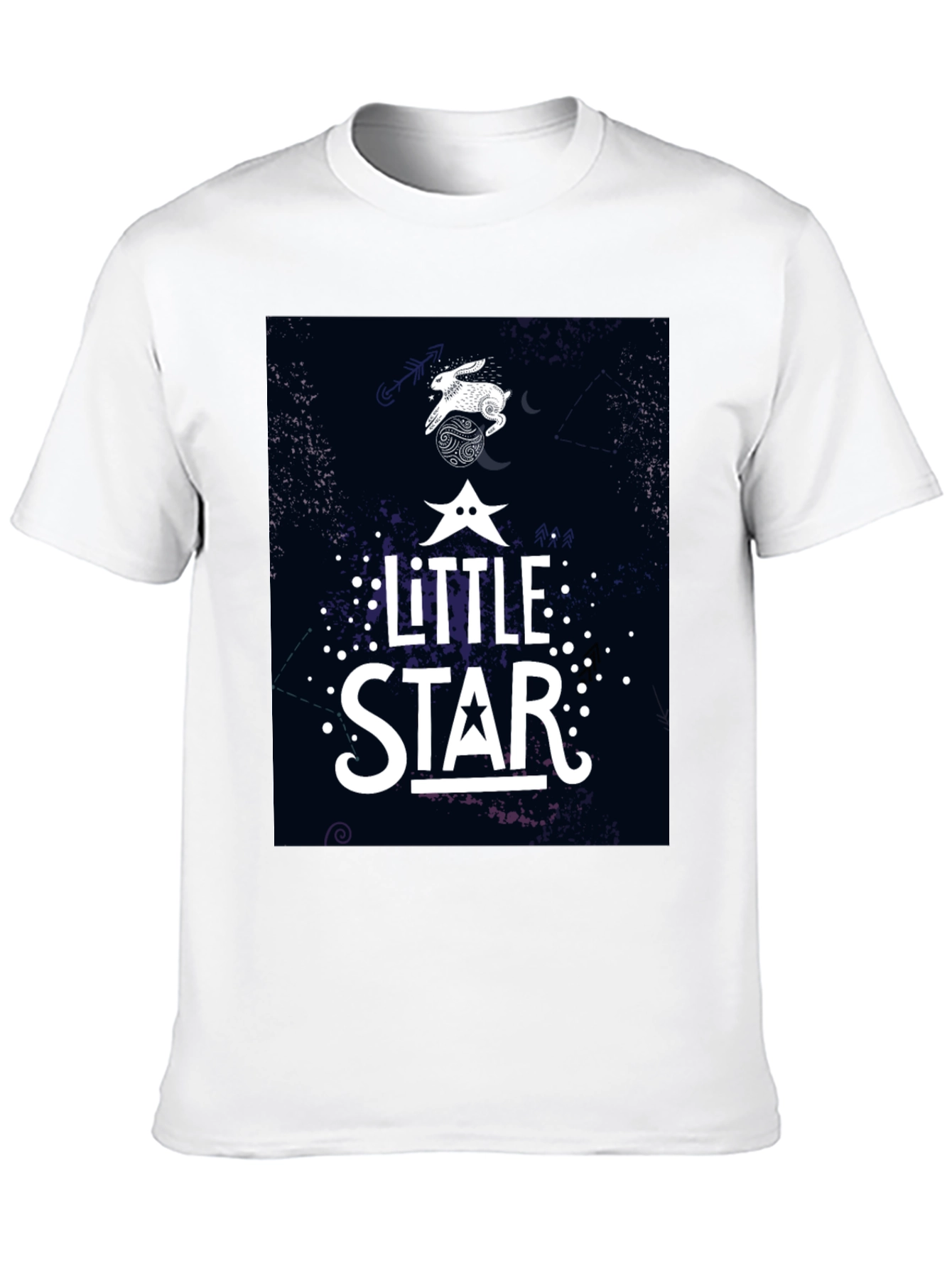 Little Star Graphic Print Black T-Shirt
