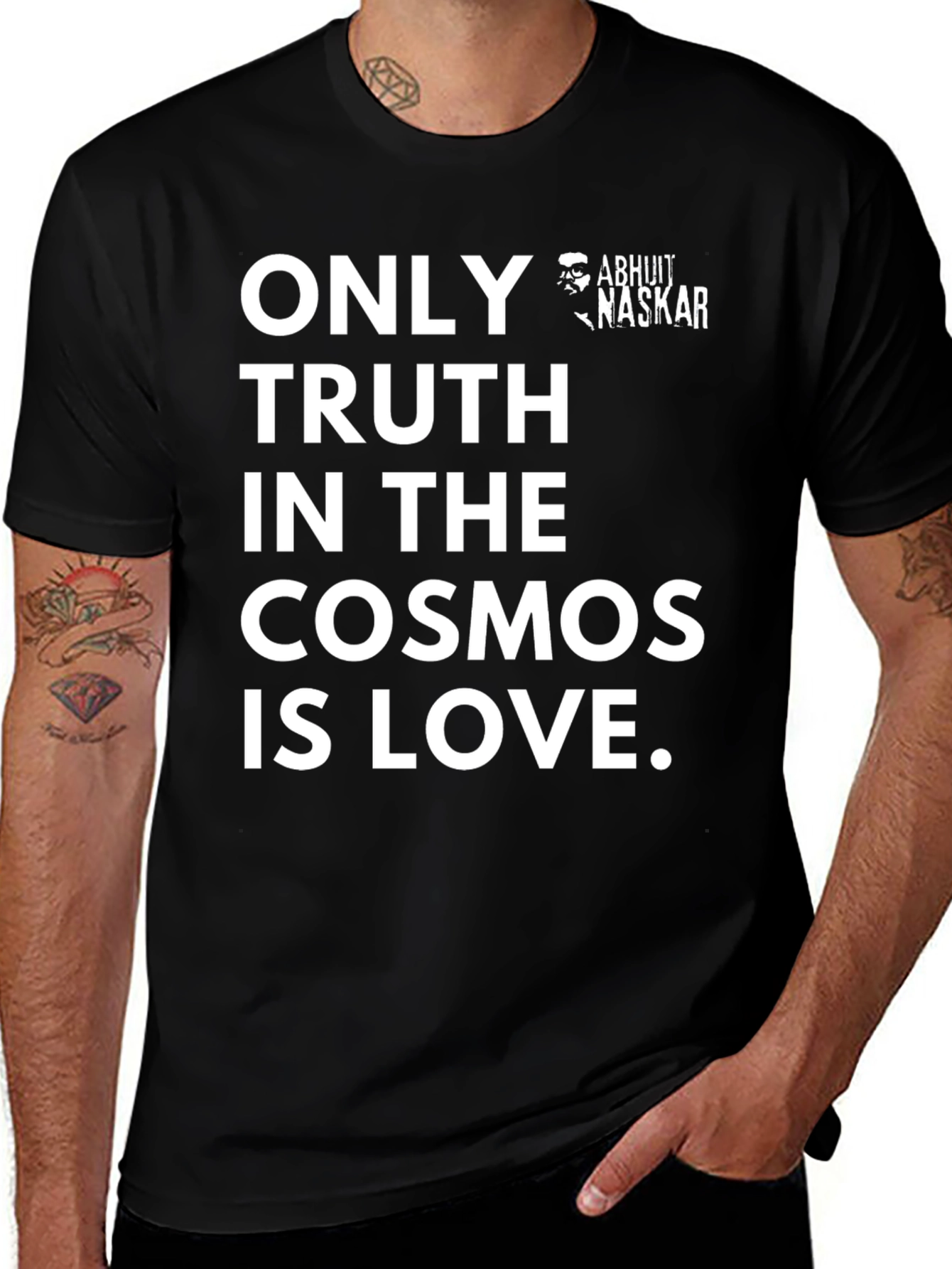 Only Truth in Cosmos Love Black T-Shirt