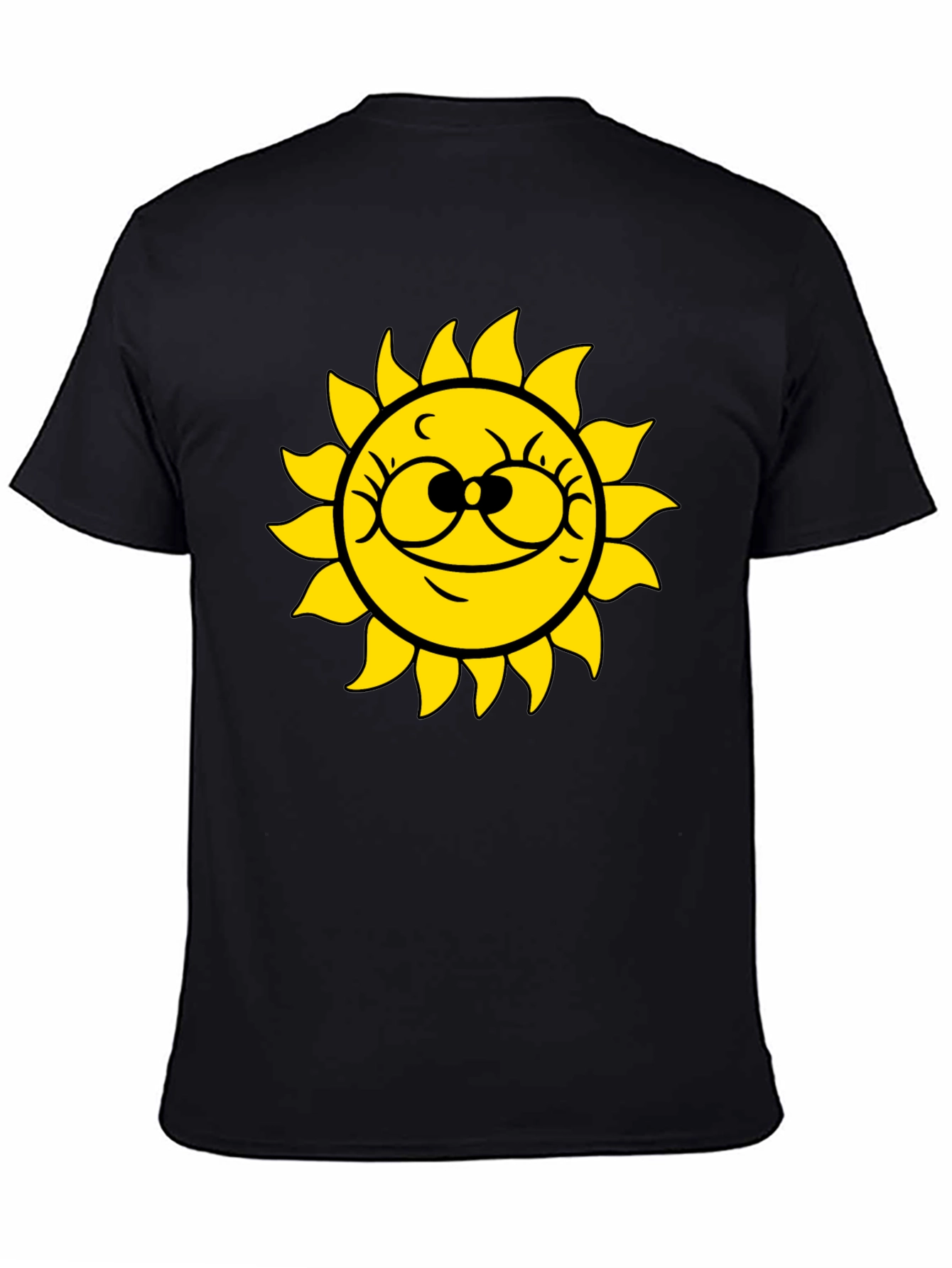 Smiling Sun Graphic Black T-Shirt