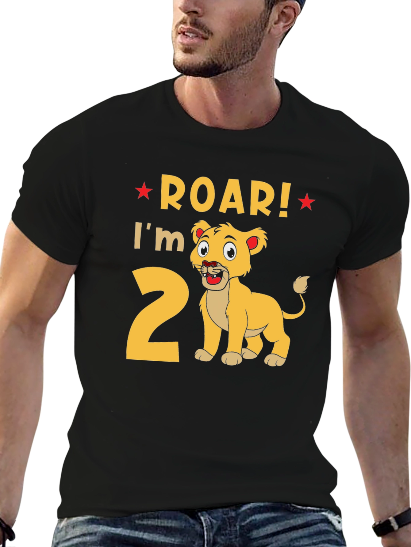 Roar! Im 2! Lion Graphic Tee 2nd Birthday Shirt