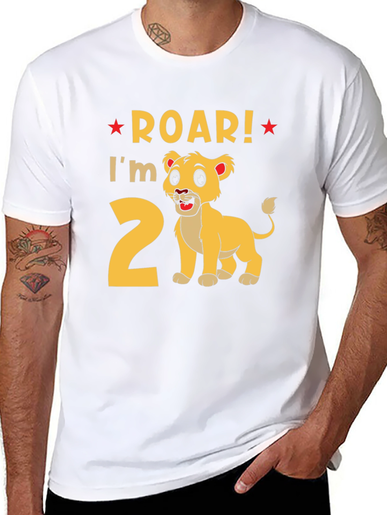 Roar! Im 2! Lion Graphic Tee 2nd Birthday Shirt