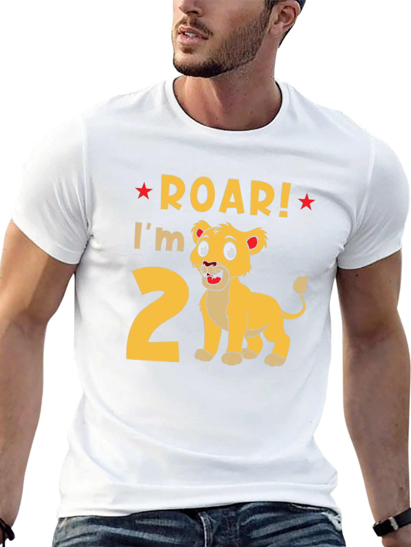 Roar! Im 2! Lion Graphic Tee 2nd Birthday Shirt
