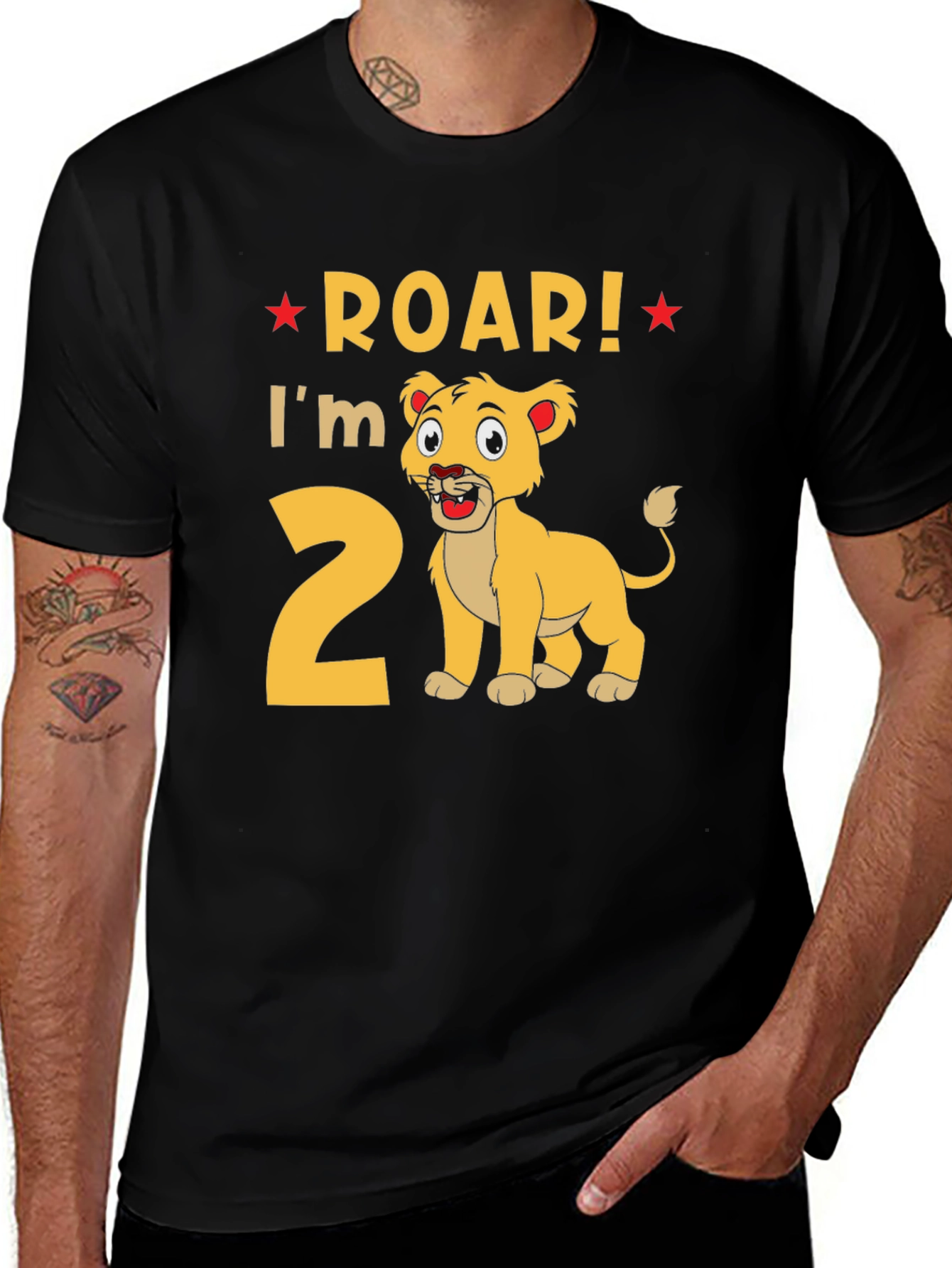 Roar! Im 2! Lion Graphic Tee 2nd Birthday Shirt