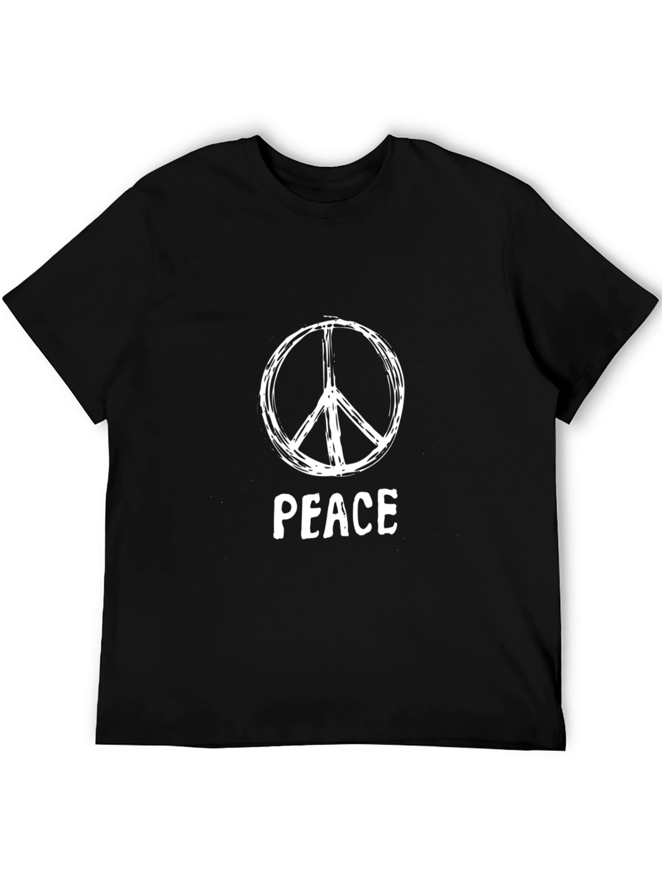 Peace Sign Graphic T-Shirt - Black Cotton Tee