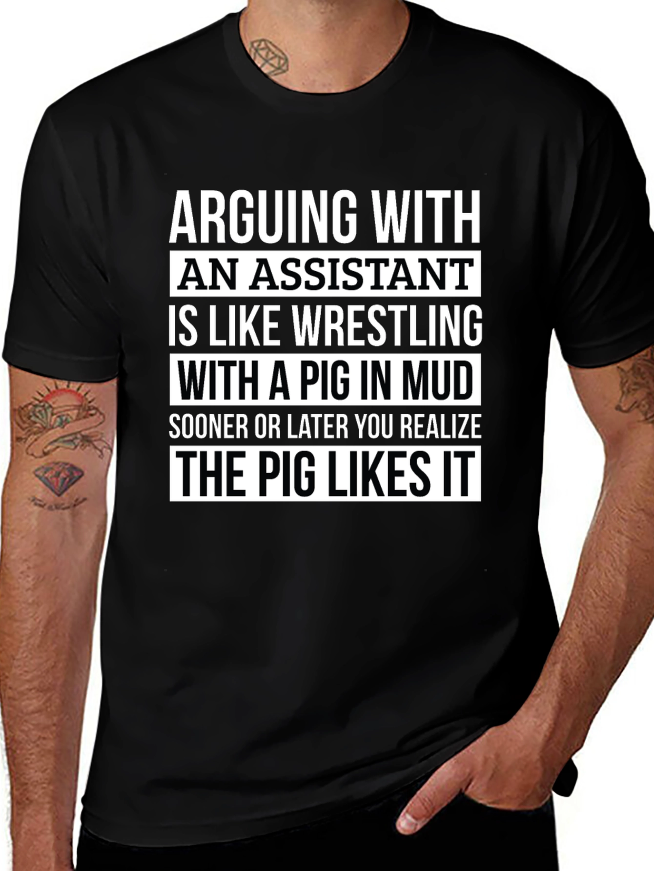 Funny Assistant Wrestling Pig T-Shirt