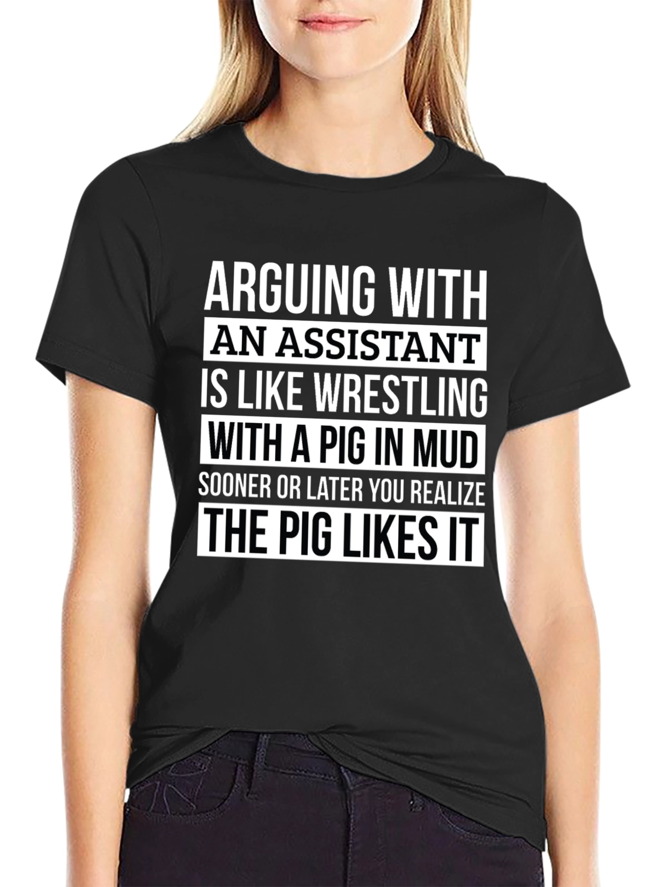 Funny Assistant Wrestling Pig T-Shirt