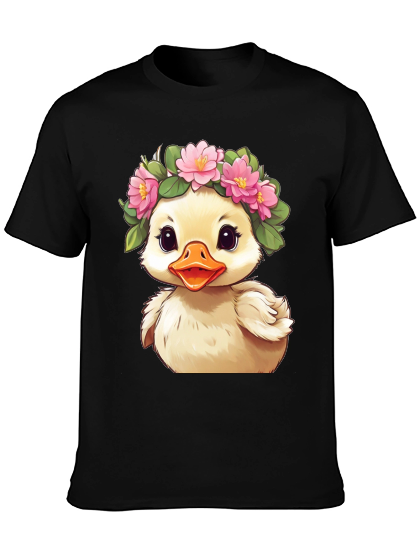 Duckling with Flower Crown Graphic Tee