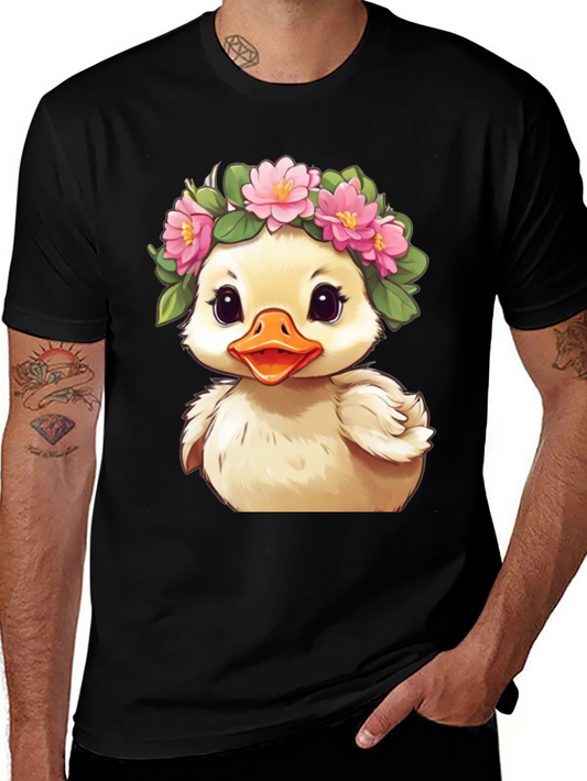 Duckling with Flower Crown Graphic Tee
