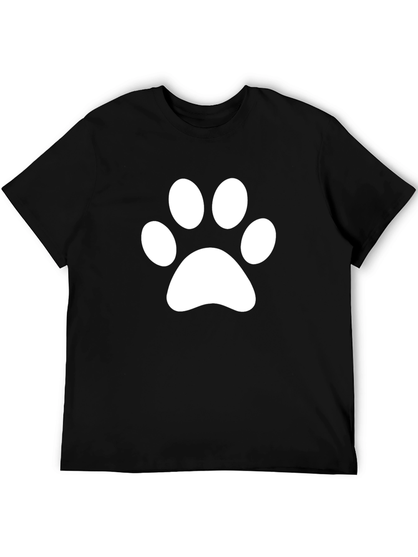 Paw Print T-Shirt - Black Cotton Blend