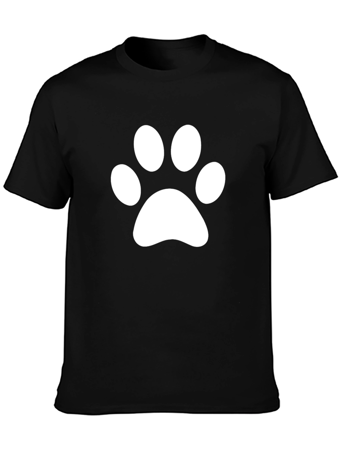 Paw Print T-Shirt - Black Cotton Blend