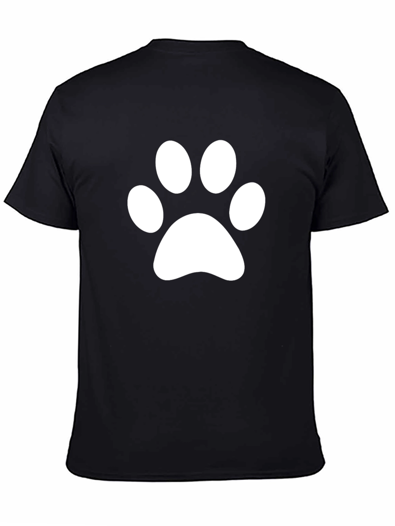 Paw Print T-Shirt - Black Cotton Blend