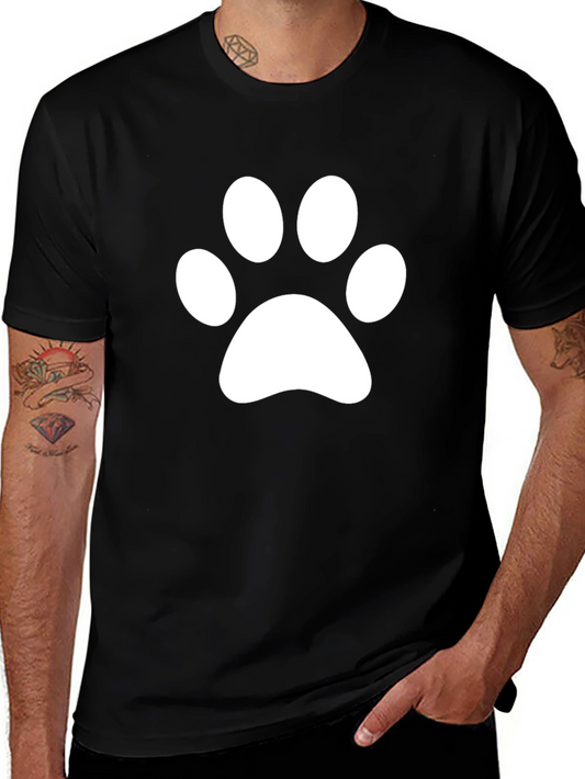 Paw Print T-Shirt - Black Cotton Blend