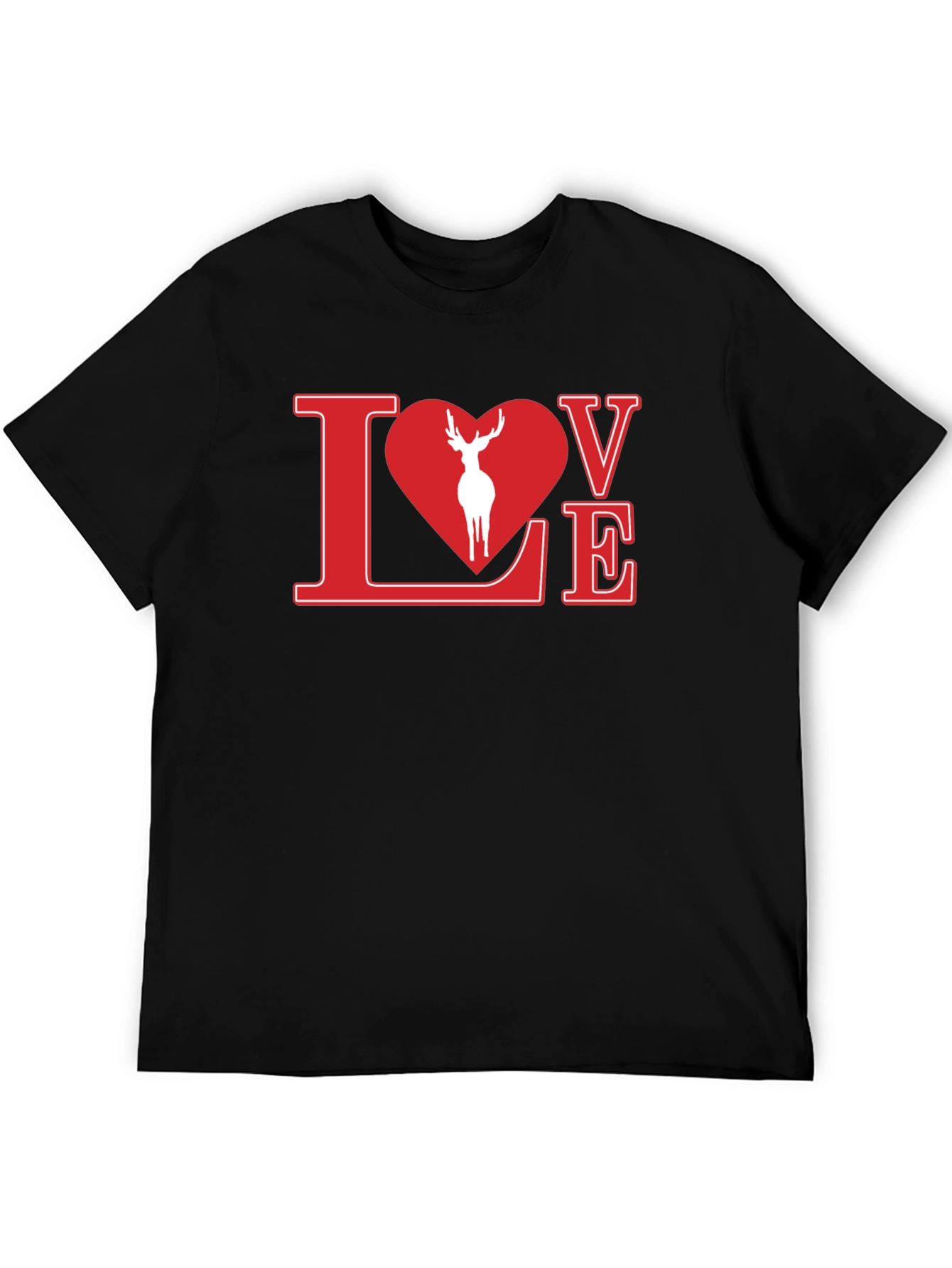 Love Deer Graphic Tee - Stylish Black Shirt