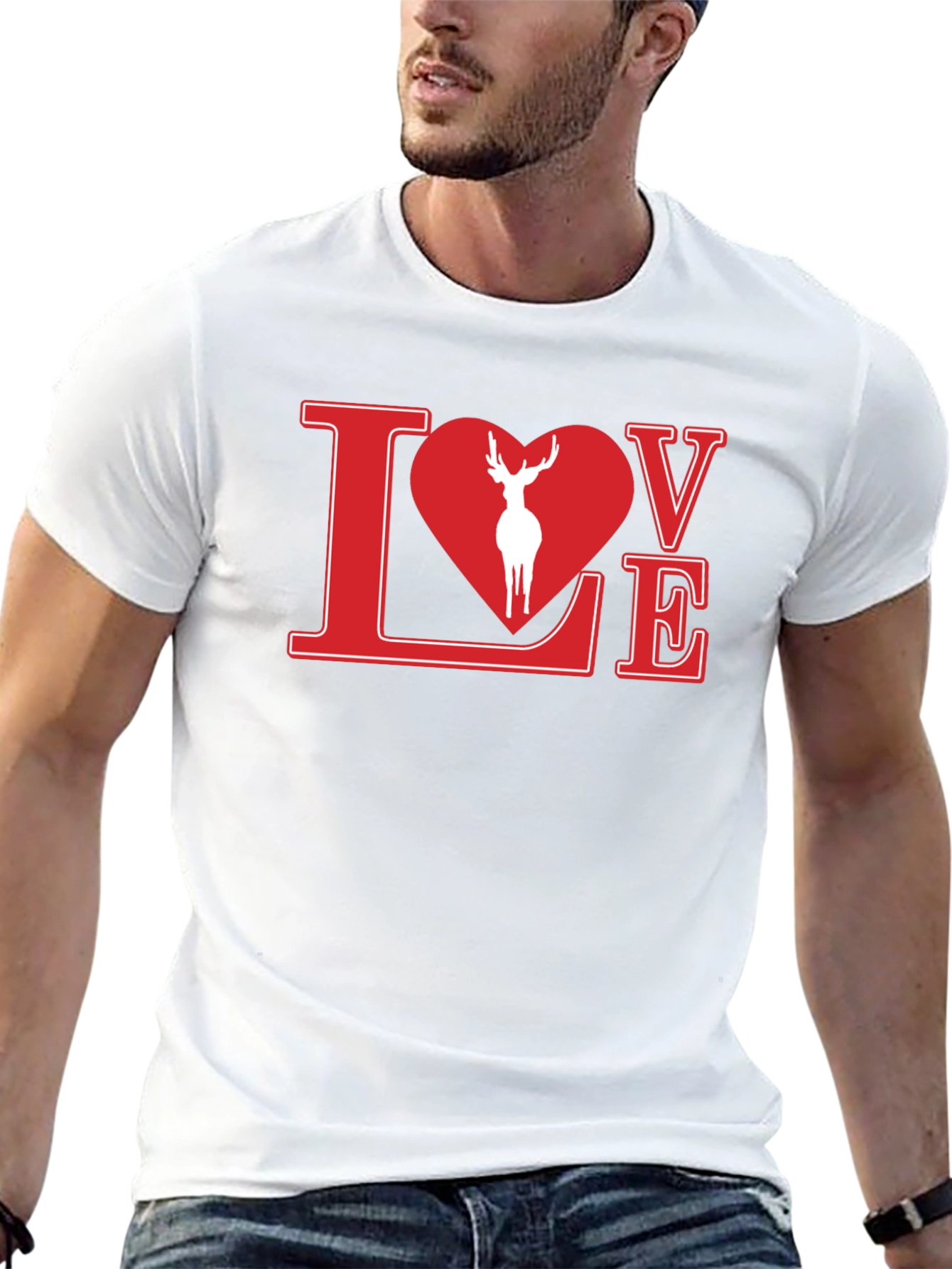 Love Deer Graphic Tee - Stylish Black Shirt