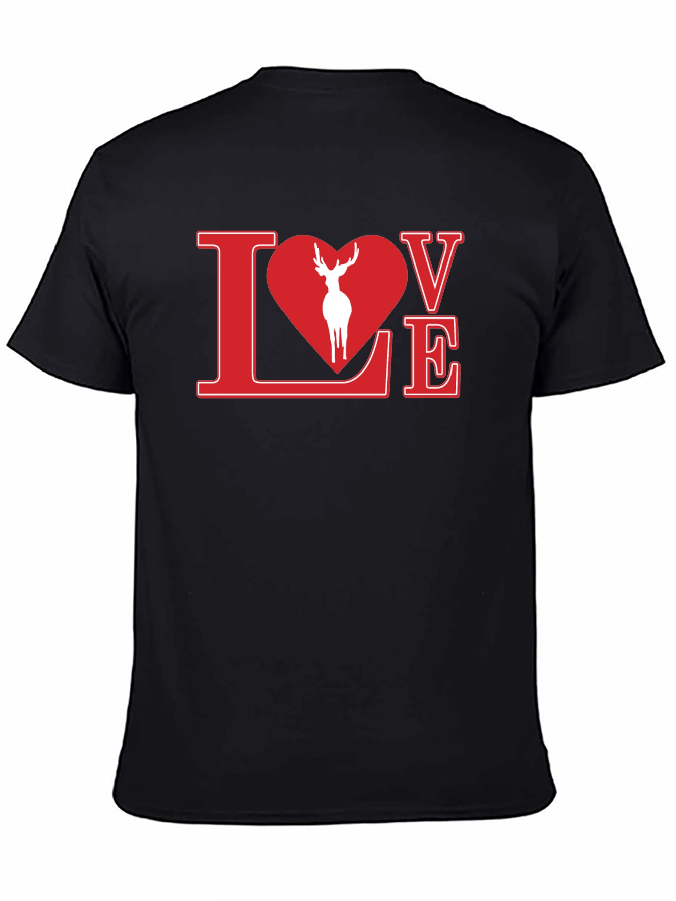 Love Deer Graphic Tee - Stylish Black Shirt