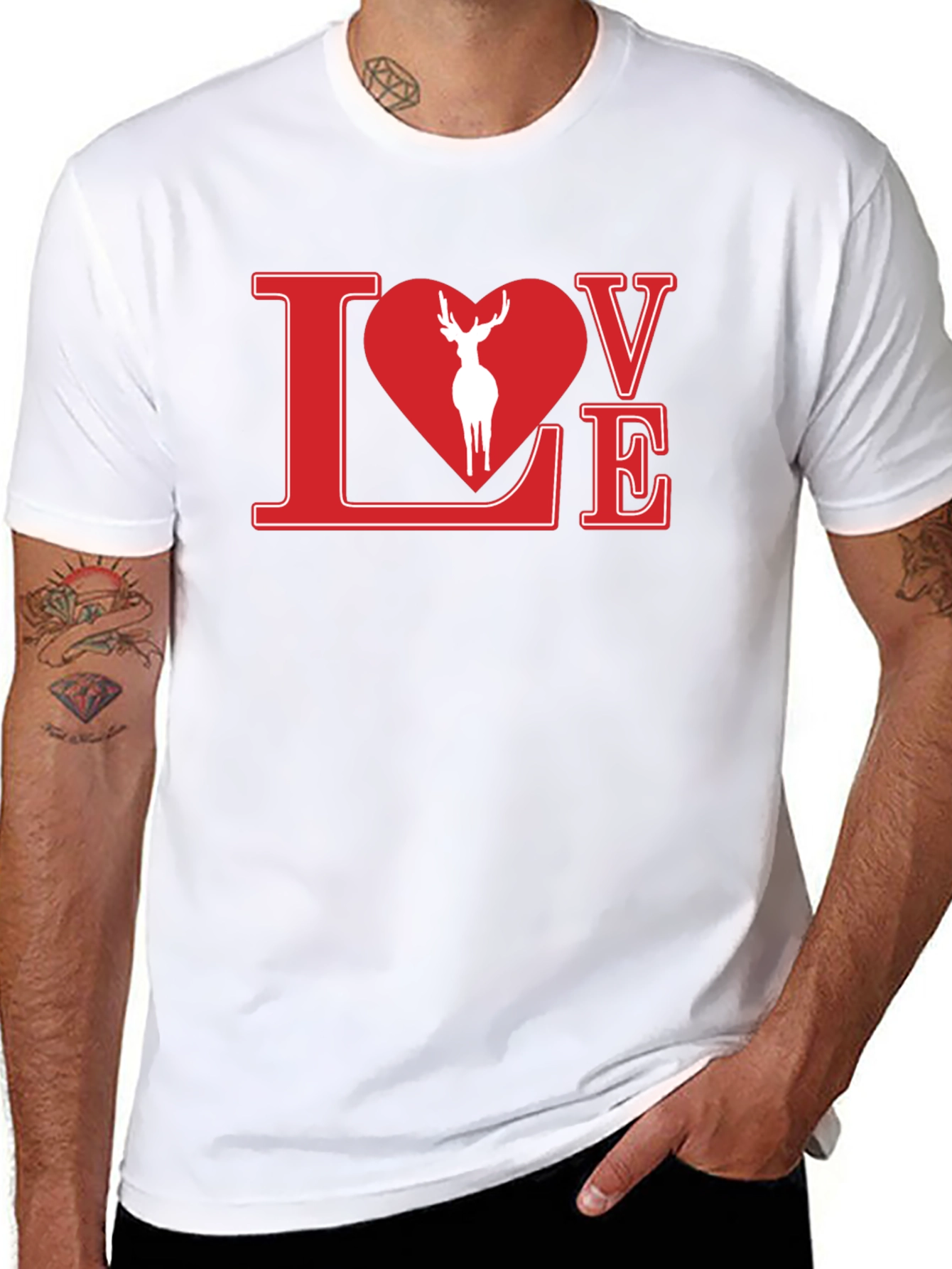 Love Deer Graphic Tee - Stylish Black Shirt