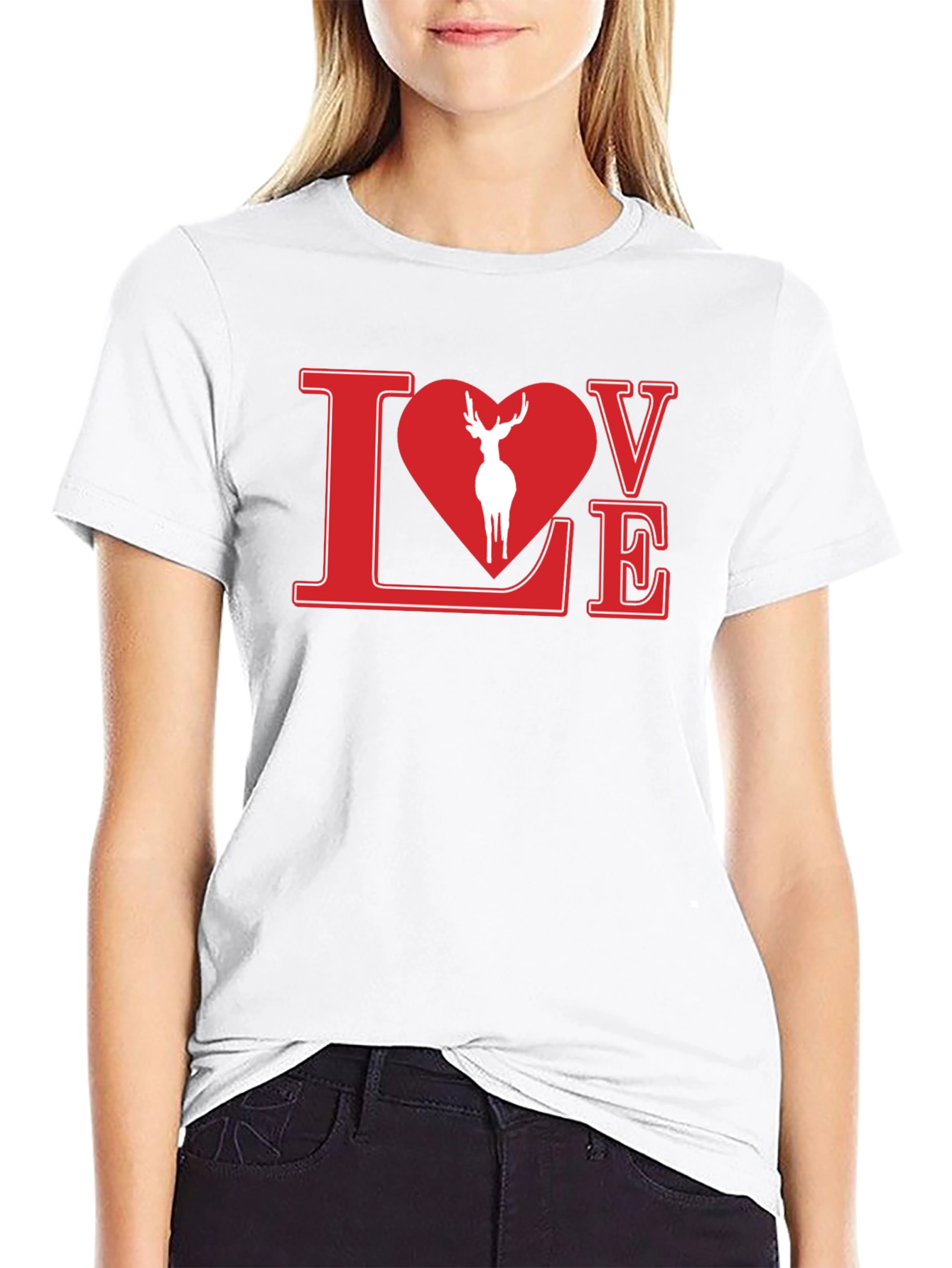 Love Deer Graphic Tee - Stylish Black Shirt