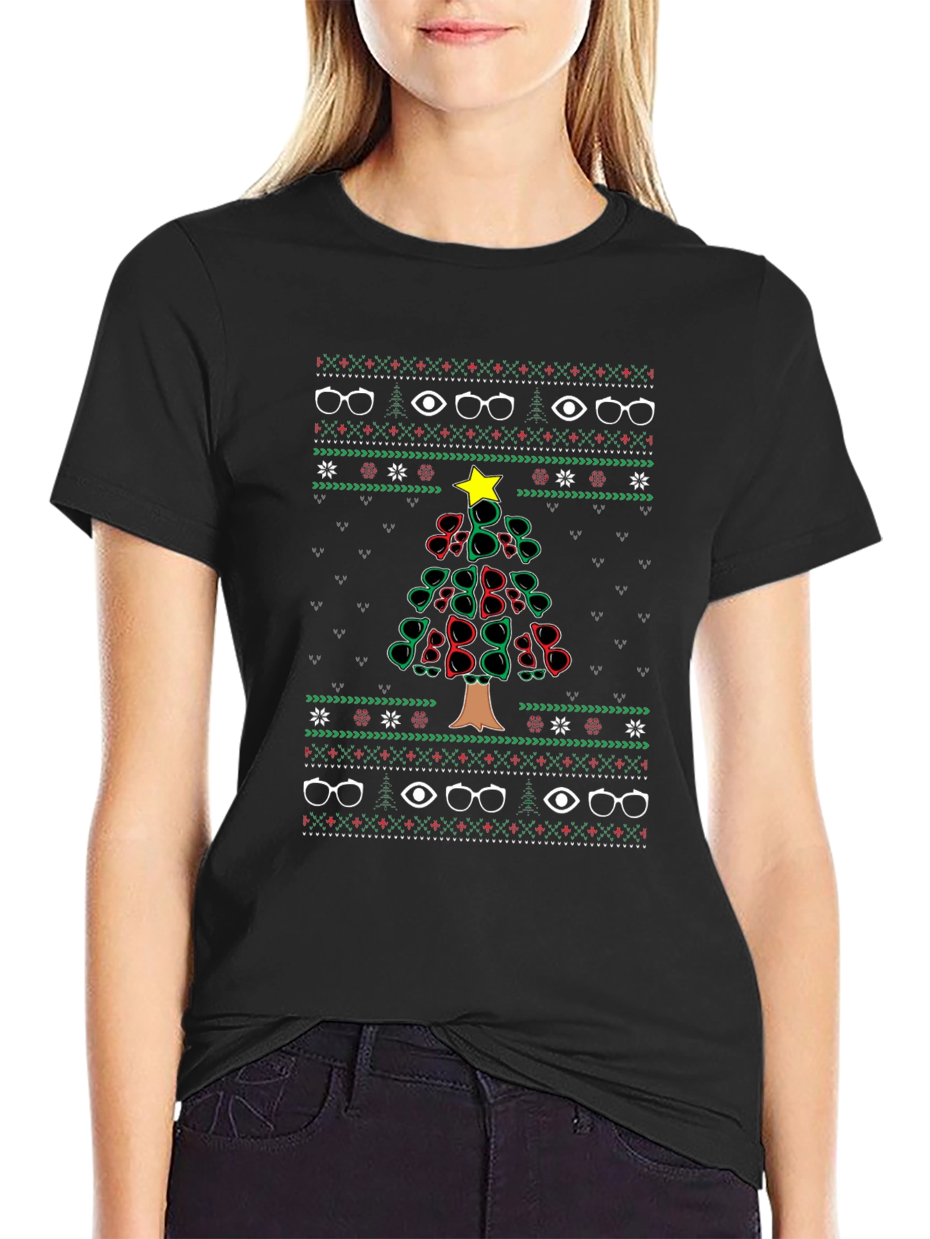 Christmas Glasses Tree Ugly Sweater T-Shirt