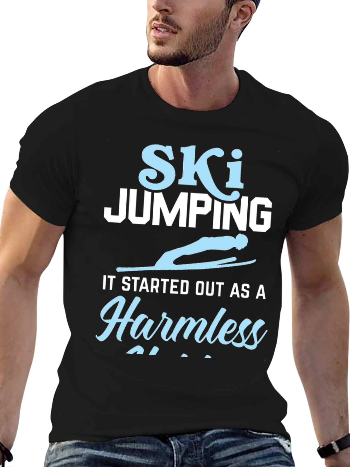 Ski Jumping Harmless T-Shirt - Funny Skiing Tee